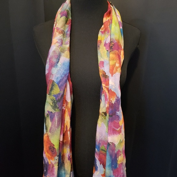 Bright Floral Scarf - Picture 3 of 4